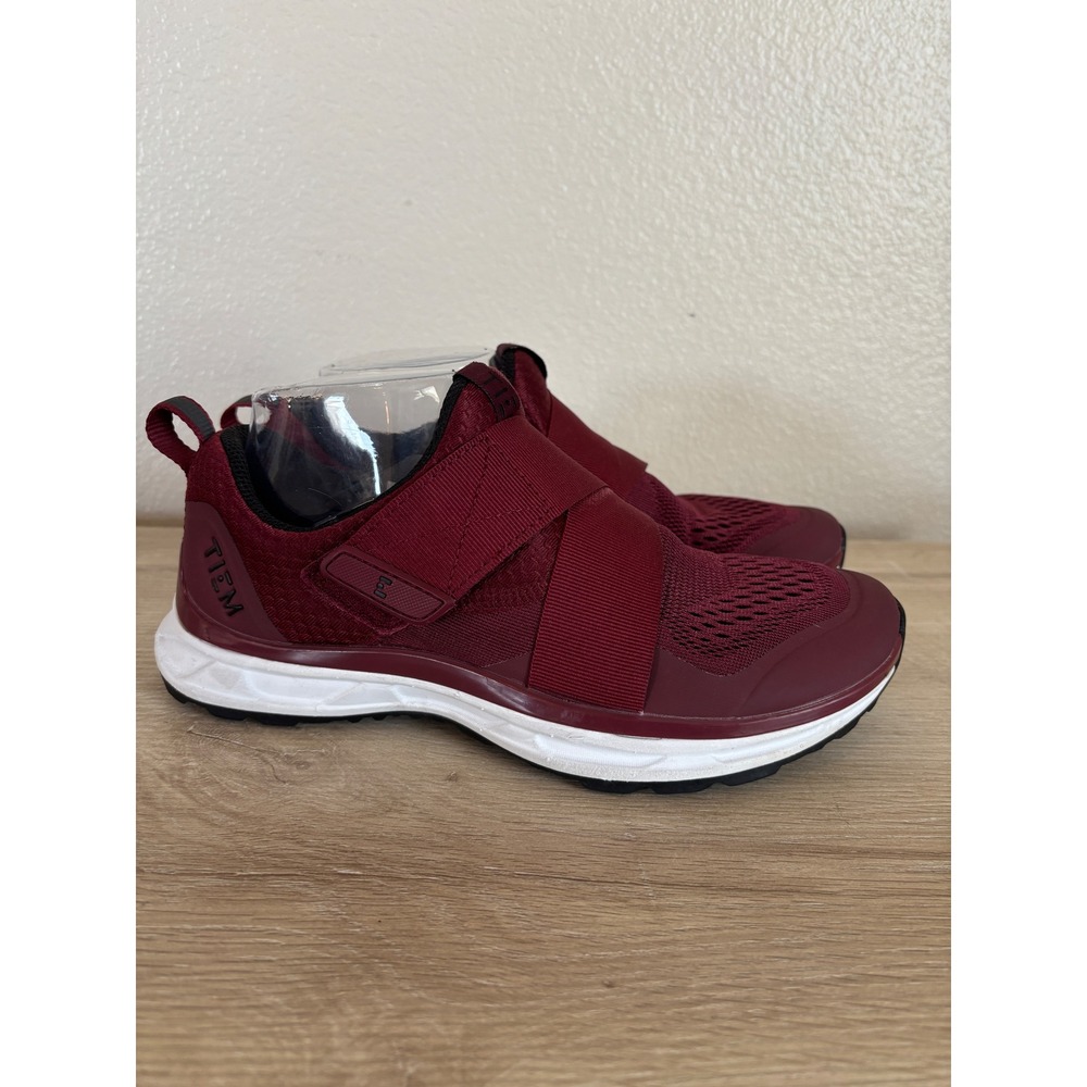 TIEM Slipstream Women Indoor Cycling Shoes Burgundy Maroon SPD Spin Shoes Size 7